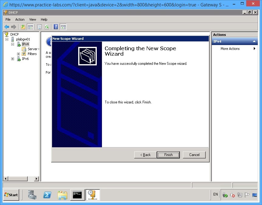 Practice Labs screenshot.